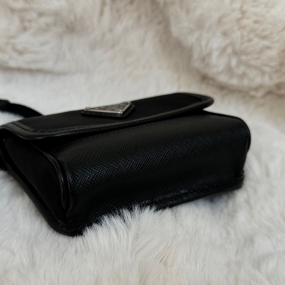 Prada Saffiano and Nylon Crossbody Mini Pouch Bag - Picture 11 of 15